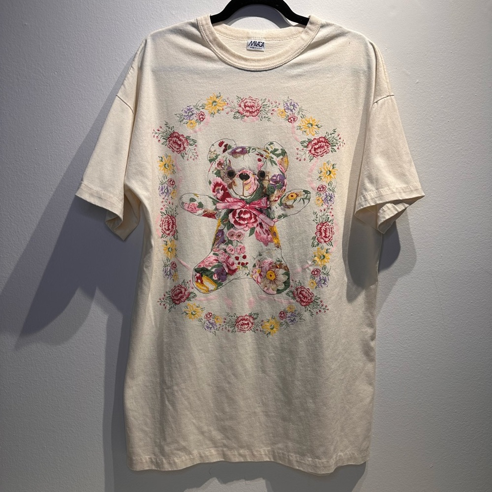 Vintage 90s bear shirt cute cottage core